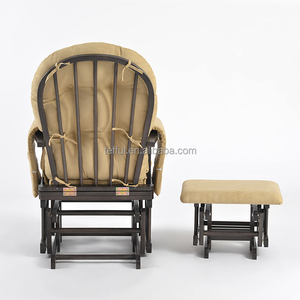 Fauteuil à bascule et repose-pieds en bois pour allaitement et loisirs, style moderne, pour maman et bébé, idéal pour les crèches et les salles d'allaitement. - Product Image 5