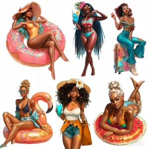 Transferencias Térmicas Personalizadas al por Mayor para <span class=keywords><strong>Camisetas</strong></span> con Colores Brillantes, Diseño de Chica Negra <span class=keywords><strong>en</strong></span> Verano, Listas para Prensado, Impresión <span class=keywords><strong>DTF</strong></span> - Product Image 6