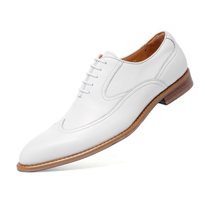 2026 New Luxury White Leather Men's Business Formal Business Casual English Pointed <b>Toe</b> Oxford Shoes Men's Shoes - Product Image 6