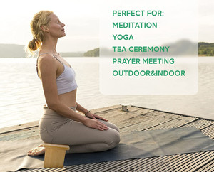 Portable Folding Prayer <strong>Kneeler</strong> <strong>Seat</strong> Bamboo Yoga Bench Kneeling Stool Wooden Meditation Chair With Foldable Legs for Praying - Product Image 5