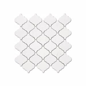 Hot Selling Polished Glorious White Marble <strong>3x3</strong>" Arabesque Mosaic <strong>Tile</strong> - Product Image 1