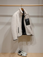 Veste Homme Personnalisée en Matériaux Mixtes, Doublure en Peau de Mouton Naturelle avec Bordures en Cuir et Fermeture Éclair Industrielle