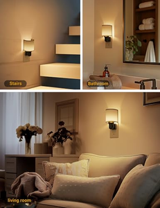ไฟกลางคืนแบบหรี่แสงได้ แสงสีขาวนวล รูปทรงผ้า ตกแต่งสวยงาม เสียบปลั๊กได้ ใช้หลอดไฟ LED เหมาะสำหรับห้องนอนและทางเดิน - Product Image 5