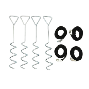 Kit d'ancrage de poteaux de trampoline en acier robuste et durable avec <span class=keywords><strong>poteau</strong></span> en spirale et jeu de crochets en forme de T 4 revêtements en poudre de sécurité - Product Image 1