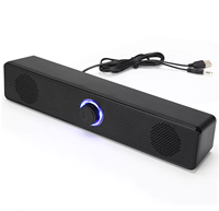 Barre de son mini filaire USB pour ordinateur portable et de bureau, avec bouton de contrôle