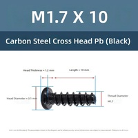M1 M5 Phillips Pan Head Self Tapping Screw Carbon Steel Black Finish Flat Point Fastener