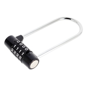 Candado de combinación de aleación de zinc con viga en forma de U de 5 mm y doble palanca de bloqueo para armarios, gimnasios y almacenamiento - Product Image 1