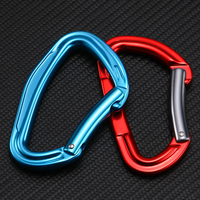 Mousqueton d'escalade incurvé D-Straight Gate certifié UIAA CE 23kN en aluminium 7075, crochet de sécurité pour équipement d'alpinisme