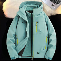 Veste de travail pour homme à capuche 3 en 1, nouvelle arrivée hiver, design style montagne, utilisation en extérieur, 100% polyester, fermeture éclair