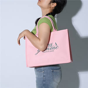 Women's Oversize Large <b>Weekend</b> Canvas Cotton Shopping Tote <b>Bag</b> with Custom <b>Black</b> Logo Fashionable Letter Pattern - Product Image 6