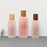 Flacon de parfum en verre carré minimaliste et fin de 50 ml ou 100 ml avec pompe pulvérisatrice, bouchon en plastique ou en bois, emballage pour parfum