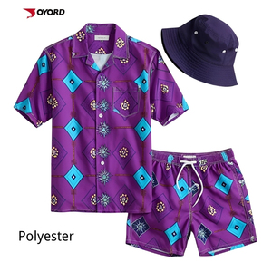 Chemises respirantes en gros, été, OEM, imprimées sur mesure, nouvelles tenues de plage hawaïennes, ensembles décontractés pour hommes, chemises à boutons, shorts quotidiens - Product Image 3