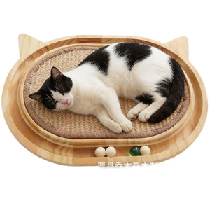 Rascador de sisal de madera para gatos, color madera natural, árbol para gatos duradero para gatos de interior - Product Image 5