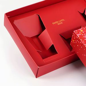 Reusable Red Color Luxury Happy New Year Paper <b>Gift</b> <b>Small</b> <b>Boxes</b> with Custom Logo - Product Image 2