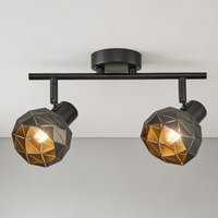 Plafonnier moderne E14 au design géométrique, lampe de plafond noire pour la décoration de la maison, cuisine, couloir, salon
