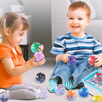 Brinquedo de espremer caveira material tpr, brinquedo de esfera com contas de água coloridas