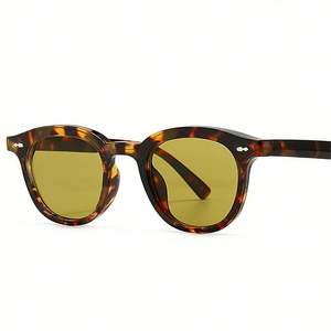 Lunettes de soleil carrées vintage anti-lumière bleue avec logo personnalisé, monture léopard petite taille, pour hommes et femmes - Product Image 1