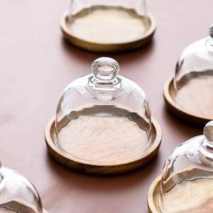 כיסוי מיני לפירות מזכוכית שקופה, קישוט בית אלגנטי, כיפה אירופאית למניעת אבק, מגש אחסון לעוגות, ידידותי לסביבה - Product Image 3