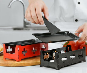 Ensemble <span class=keywords><strong>à</strong></span> <span class=keywords><strong>fondue</strong></span> au fromage suisse avec mini poêle antiadhésive et chauffe-bougies, plaque de gril portable pour fête/romantique, antiadhésive et facile <span class=keywords><strong>à</strong></span> nettoyer - Product Image 1