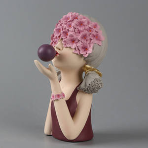 Décoration de la maison ange thème solide figurine ornementsStyle européen fleurs bulle fille ornements décoration de la maison résine artisanat - Product Image 3