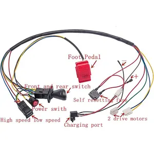 Melhor Preço Kids Ride On Car 24V Complete Wires Set Controle Remoto Circuit Borad Control Box Switch Shifter Gearbox