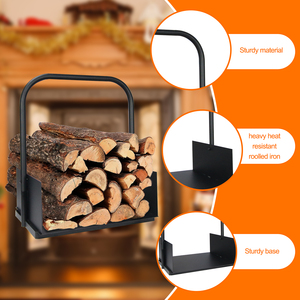 Firewood Rack, <strong>Log</strong> Holder <strong>Stand</strong> for Firewood Storage, Metal Fire Wood Rack for Indoor Outdoor Fireplace Tool - Product Image 4