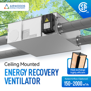 Intercambiador de Calor ERV de Techo con 10 Velocidades, Control Inteligente Automático 100% de Bypass, Opciones de Ventilación con Recuperación de Energía para Uso Comercial - Product Image 4