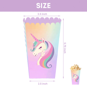 Xieli Iridescent Design <span class=keywords><strong>Licorne</strong></span> Motif Imprimé Papier Popcorn Box pour la Décoration de Fête de <span class=keywords><strong>Licorne</strong></span> - Product Image 3