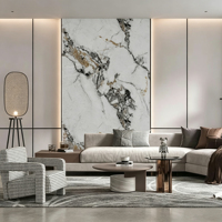 Plaque de marbre imperméable avec revêtement UV, ignifuge, fabriquée sur mesure en Chine, pour la décoration murale des hôpitaux, bureaux, bâtiments, chambres et salles de sport