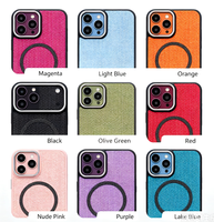Coque de téléphone portable antichoc en cuir bleu de luxe gaufré avec anneau magnétique, en promotion, pour 17/18 Pro Max et pour
