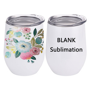 Vaso de vino inoxidable de doble pared, blanco, sublimación, barato, Regular, China, 12Oz - Product Image 1