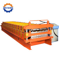 Machine de formage à rouleaux à double couche pour tôles métalliques, ligne de production de tuiles de toiture avec système de contrôle PLC Delta, facile à utiliser