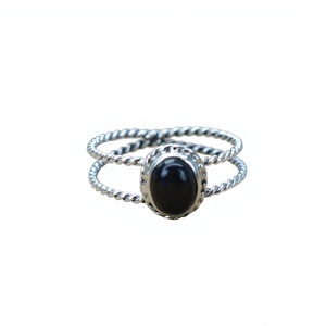Bague en argent sterling 925 avec pierre précieuse onyx noir, tendance, chrétienne, faite à la main, antique, bijoux fins certifiés - Product Image 1