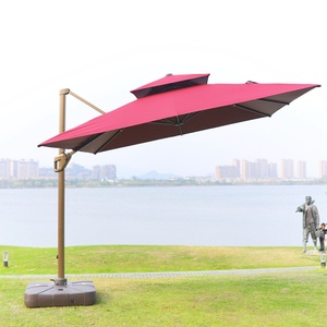 Design moderne logo personnalisé Parapluie en porte-à-faux pour l'extérieur publicité romaine <span class=keywords><strong>Parasol</strong></span> imperméable en aluminium coupe-vent avec base - Product Image 6