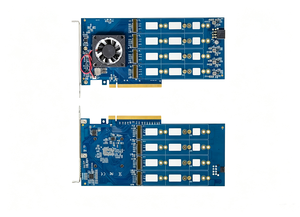 PCIe 4.0 X16 ถึง 8 M.2 NVMe SSD การ์ดอะแดปเตอร์ PEX88048 ชิปเซ็ตการ์ดขยายพื้นที่จัดเก็บข้อมูลเซิร์ฟเวอร์พร้อมพัดลมระบายความร้อน - Product Image 2