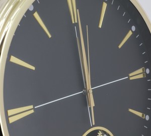 16inch Large Oversize Battery Operated Roman Numeral Modern Metal Gold Color <b>Decorative</b> <b>Wall</b> <b>Clock</b> with Real Moving Gears - Product Image 5