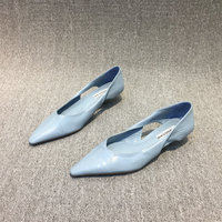 Chaussures pour femmes style européen, Nouvelle collection Printemps, en PU, à talon fin, à bout pointu, ajourées, style décontracté