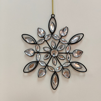 Maßgefertigte Premium Handarbeit Personalisierte Ungiftige Metall Weihnachtsbaum-Anhänger Schneeflocke Mehrfarbiger Kristall Umweltfreundlicher Feiertagsdekoration
