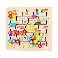 Papan Puzzle Kayu untuk Bayi, Mainan Penyortiran Bentuk & Penelusuran Labirin, Buah-buahan, Hewan, Kendaraan, Montessori, Pembelajaran Dini