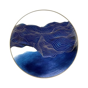 Cadeaux de mariage, vaisselle de luxe, assiette en céramique bleue, ensembles de vaisselle - Product Image 4