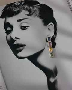 Pendientes colgantes de oro de 9 quilates con multisafír y diamantes octogonales naturales/cultivados en laboratorio, regalo para ella - Product Image 1