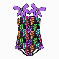 Bikini Infantil de una Pieza con Estampado Personalizado y Volantes para Niñas, Verano 2026, Superventas