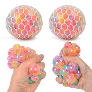 CHENXI Rainbow <b>Squishy</b> Mesh Ball Stress-relieving Sensory Toys 6cm Colored Soft Pinch Ball Fidget Toy - Product Image 2