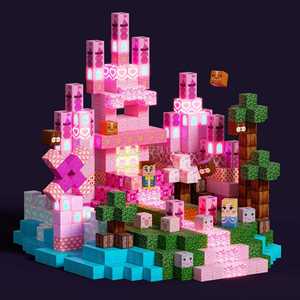 Blocchi Magnetici in Plastica per Costruzioni, Mondo Magnetico Transfrontaliero, Quadrati, Foresta Primitiva, Fiori di Ciliegio, Cavaliere della Lava, Puzzle STEM - Product Image 2