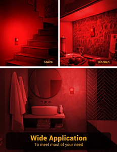 Veilleuses LED à détecteur de crépuscule 0,3W ROUGE, mini lampe de nuit LED rouge, lumière de nuit à brancher sur prise murale pour chambre d'enfant - Product Image 3