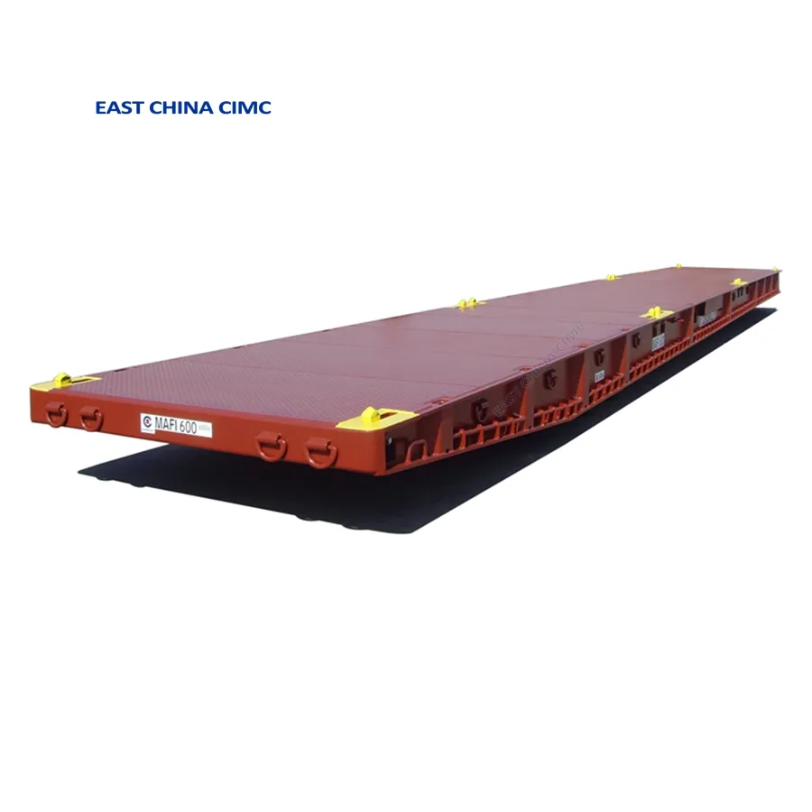 Hot Selling 40ft Mafi Flatbed Truck Trailer Voor Zware Machines En Materieel Transport