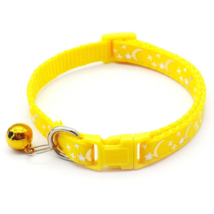 Collier réglable en nylon <span class=keywords><strong>pour</strong></span> animaux de compagnie, imprimé <span class=keywords><strong>lune</strong></span> et étoiles, avec clochette et boucle en plastique, <span class=keywords><strong>pour</strong></span> chats et petits chiens - Product Image 6