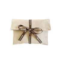 Pochette à rabat en jute et lin écologique avec fermeture à ruban personnalisée pour vêtements, chaussures, sacs à main, bijoux, perruques, cadeaux, rangement