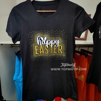 Designs de Pâques joyeux avec des appliques thermocollantes en vinyle à paillettes et strass pour les sweats à capuche, les vêtements et les t-shirts