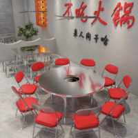 Table pliante industrielle en acier inoxydable pour hot pot et barbecue, robuste et durable, pour cantines scolaires, hôtels, banquets et traiteurs en Chine